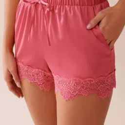 La Vie En Rose Pink Regular Fit Shorts-image-8