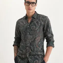 Rare Rabbit Green Viscose Rayon Printed Regular Fit Shirt-picture-39