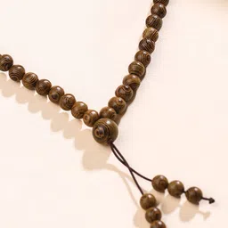 Yellow Chimes Men Wooden Beaded Mala Necklace image 5