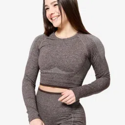 Domyos By Decathlon Brown Regular Fit Crop Top-image-10