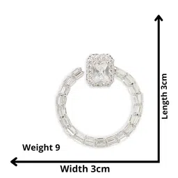 House of Pataudi Silver Plated AD Studded Earrings image 5