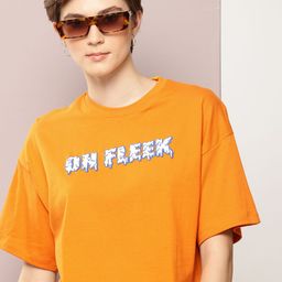 Kook N Keech Typography Printed Drop-Shoulder Sleeves Pure Cotton Boxy Crop T-shirt-picture-47