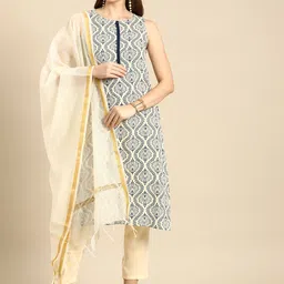 Anouk Women Ethnic Motifs Printed Regular Kurta With Trousers & With Dupatta image 1