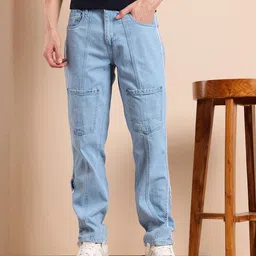 Mast & Harbour Men Raw Edge Seam Relaxed Fit Jeans image 4