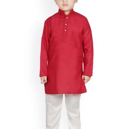 SG YUVRAJ Boys Maroon Solid Kurta with Pyjamas-picture-7