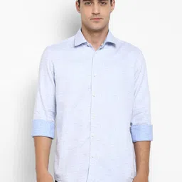Parx Men Blue Slim Fit Printed Casual Shirt-image-60
