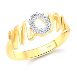 Vighnaharta Gold-Plated CZ-Stone Studded Mom-Shaped Finger Ring-picture-28