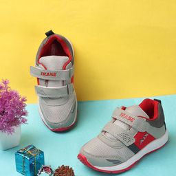 TRASE Boys Grey & Red Running Shoes-picture-4