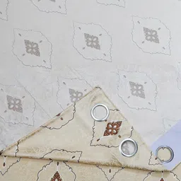 Ville Style Unisex Set Of 2 Cream-Coloured Geometric Ripple Fold Window Curtain image 4