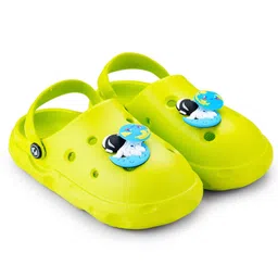 HOPPA SWEDEN Perforated Clogs With Astronaut Charms - Neon Green-picture-12