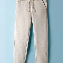 UCB Cotton Knit Full Length Solid Colour Lounge Pant - White-image-15