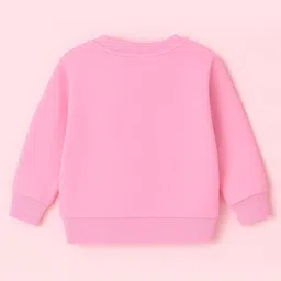 Luke and Lilly Fleece Knit Full Sleeves Be Kind Text Rainbow Printed Light Winter Sweatshirt - Pink image 3