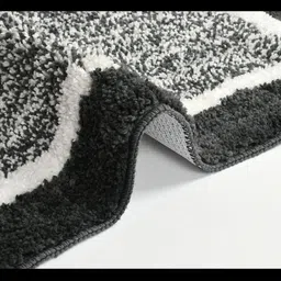 MAA HOME CONCEPT Grey & White Textured Microfiber Anti Skid 1600GSMBathMat image 2