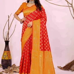 Moda Rapido Woven Design Zari Pure Silk Handloom Banarasi Saree-picture-38