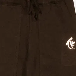 Kiddopanti Brand Name Printed & Pocket Detailed Track Pant - Dark Brown image 4