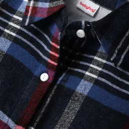 Babyhug Cotton Woven Full Sleeves Checkered Shirt Dress with Belt - Multicolor image 3