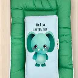 new comers NEW COMER 3 in 1 Baby Bed Sleeping Bag & Carry Nest Cotton Baby Bedding for New Born & Infant Portable Bassinet for Baby Carrying & co Sleeping Unisex Baby Sleeping Bed 805 - Green image 4