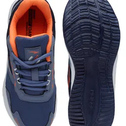asian Mesh Detailed & Colour Blocked With Lace Up Running Shoes - Slate & Navy Blue image 5