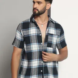 CHIMPAAANZEE Men Tartan Checks Opaque Checked Casual Shirt image 1