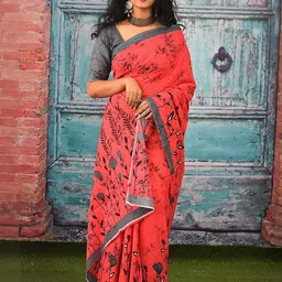 Pinkcity Trade World Pink Pure Cotton Ikat Sarees-picture-13