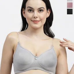 SHYAM SONS FLAIR Femina Pack Of 3 Full Coverage Non Padded T-Shirt Bra-picture-17