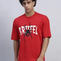 GRIFFEL Men Printed Drop-Shoulder Sleeves Relaxed Fit T-shirt-picture-24