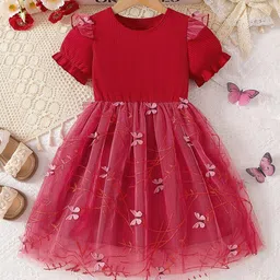 YK Girls Embroidered Applique Party Dress-picture-17