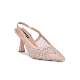 Bata Women Nude Elegant Kitten Sandal Heels-image-3