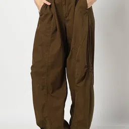 GAP Women Mid-Rise Cotton Loose Fit Trousers-image-50