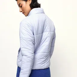 DL Woman Stand Collar Full Sleeves Lightweight Puffer Jacket image 4