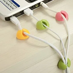 We3 Set Of 10 Orange Coloured Wire Organizer Cable Clips image 3