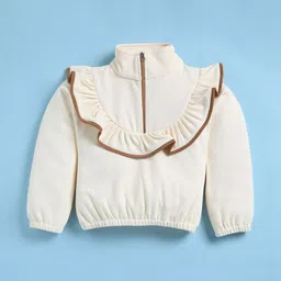 Toonyport Girls Self Design High Neck Long Sleeves Top With Trouser image 3