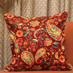 Crown of Poppies Multicoloured Velvet Square Cushion Covers image 4