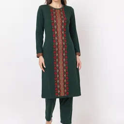 KEIKO Women Geometric Thread Work Jacquard Kurta-picture-37