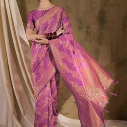 SHADOW & SAINING Woven Design Zari Silk Blend Kanjeevaram Saree-picture-13