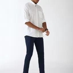 Peter England Casuals Men Spread Collar Micro Ditsy Printed Cotton Slim Fit Casual Shirt image 5