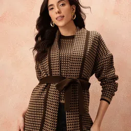 all about you Self-Checked Sweater Vest With Shrug-picture-41