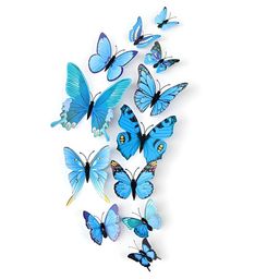 Asian Royal Blue & Black 12 Pcs 3D Butterfly Wall Stickers-picture-14
