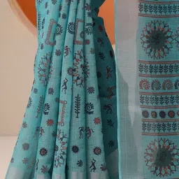 Libas Geometric Printed Saree & Blouse Piece image 4