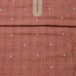 Soch Floral Embroidered Thread Work Tussar Silk Unstitched Dress Material image 2
