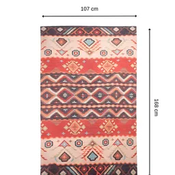 Mona B Red & Black Printed Cotton Dhurrie image 4