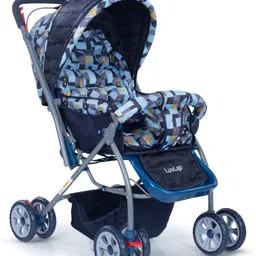 LuvLap Starshine Baby Pram cum Stroller Blue - 18218-image-4