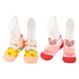yellow bee Yellowbee Anti Skid Bunny Design Pack Of 2 Pairs Of Socks - Multi Colour-picture-19
