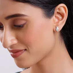 GIVA 92.5 Silver Breeze Leaf Drop Earrings image 5