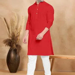 VS MALL Yellow Cotton Blend Kurta Sets image 2