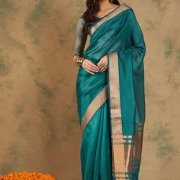 DIVASTRI Woven Design Zari Organza Designer Kanjeevaram Saree image 1