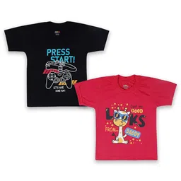 PARYAG Boys 2 Printed V-Neck Applique T-shirt-picture-16