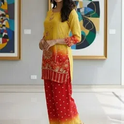 MARC LOUIS Embroidered Tunic with Trousers Co-Ords image 4