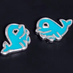 LeCalla Girls 925 Sterling Silver Silver-Plated Cute Fish Enamel Shaped Studs-picture-23