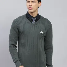 Monte Carlo Men Striped Woollen Pullover-picture-28